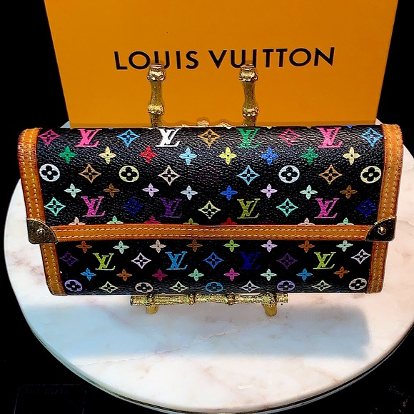 LOUIS VUITTON TAKASHI MURAKAMI WALLET LIMITED EDITION BLACK MONOGRAM VINTAGE - Picture 2 of 16